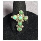 NATIVE AMERICAN  STERLING SILVER CROSS RING