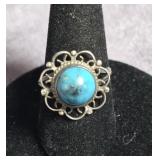 STERLING SILVER & TURQUOISE RING