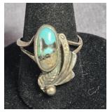 NATIVE AMERICAN FEATHER STERLING SILVER RING