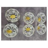 SIX GENUINE LEAD CRYSTAL SALT CELLARS