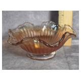 MARIGOLD CARNIVAL GLASS BOWL 6"