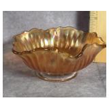 MARIGOLD CARNIVAL GLASS BOWL 5.5"