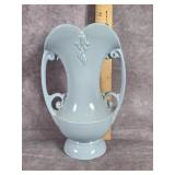 ABINGDON POTTERY DOUBLE-HANDLED VASE BLUE 8.5"