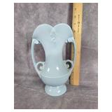 ABINGDON POTTERY DOUBLE-HANDLED VASE BLUE 8.5"
