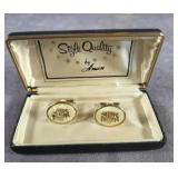 ANSON RN MEDICAL CADUCEUS GOLD TONE CUFFLINKS