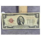 1928-G U.S. NOTE RED SEAL TWO DOLLAR BILL