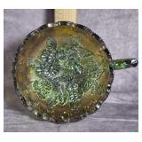 IMPERIAL CARNIVAL GLASS HELIOS GREEN BOWL 5.5"