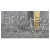 HEISEY GLASS LARIET PERSONAL SIZE CREAM & SUGAR