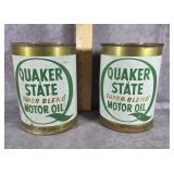 TWO QUAKER STATE SUPER-BLEND MOTOR OIL FULL