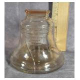 ANCHOR HOCKING AMBER GLASS LIBERTY BELL COIN BANK