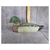 ANTIQUE HAND-CARVED WOODEN MALLARD DUCK DECOY