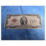 1928 D RED SEAL UNITED STATES TWO DOLLAR BILL