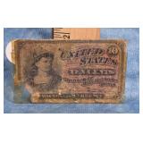 U.S. CIVIL WAR ERA 10CENT FRACTIONAL CURRENCY NOTE