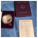 1989 AMERICAN SILVER EAGLE $1 COIN 1 OZ PROOF