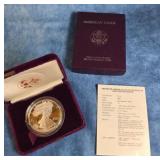 1989 AMERICAN SILVER EAGLE $1 COIN 1 OZ PROOF