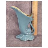 VTG. RED WING BLUE CORNUCOPIA VASE # 1356