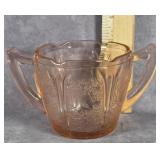 JEANETTE GLASS PINK DEPRESSION SUGAR BOWL