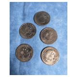 FIVE SUSAN B. ANTHONY DOLLAR COINS 1979 D MINT