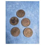 FIVE SUSAN B. ANTHONY DOLLAR COINS 1979 D MINT