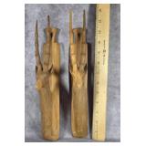 PAIR OF AFRICAN HAND CARVED WOOD GAZELLE WALL DECO