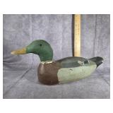 ANTIQUE HAND-CARVED WOODEN MALLARD DUCK DECOY