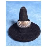 SCULPTURED CABLE CONTOUR BAND STERLING SILVER RING