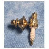 GOLD TONE SPARK PLUG TIE TACK