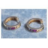 STERLING SILVER CUBIC ZIRCONIA  EARRINGS