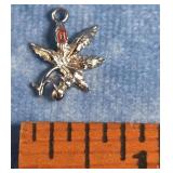 KINNEY VTG. STERLING SILVER GOLD COLOR LEAF CHARM