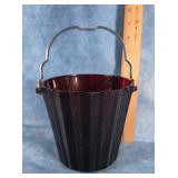 ANCHOR HOCKING RUBY RED GLASS ICE BUCKET