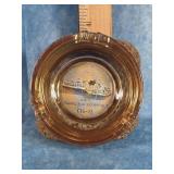 GLASS BEANBAG SOUVENIR ASHTRAY U.S.S.