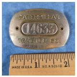 MTEAL CATERPILLAR TRACTOR CO. EMPLOYEE BADGE