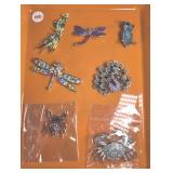 RHINESTONE BROOCHES BOX LOT