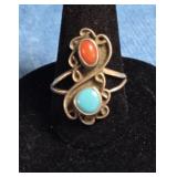 NATIVE AMERICAN STERLING SILVER RING SIZE 5.5