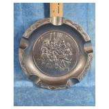 VINTAGE CAST PEWTER ASHTRAY TAVERN SCENE