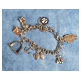 STERLING SILVER CHARM BRACELET 28G