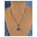 STERLING SILVER ROSE PENDANT AND CHAIN 8G