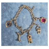 STERLING SILVER CHARM BRACELET 22G