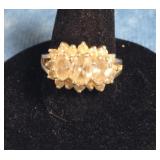 VINTAGE STERLING SILVER CLUSTER RING