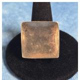 HAMMERED SQUARE STERLING SILVER RING SIZE 7.5