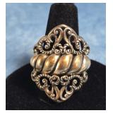 CAROYLN POLLACK STERLING SILVER DOUBLE RING 13G