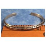 NATIVE AMERICAN STERLING SILVER CUFF BRACELET 11G