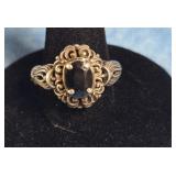 BLACK ONYX STERLING SILVER 925 CNA RING SIZE 6.5