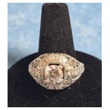 MEDA STERLING SILVER CZ COCKTAIL RING SIZE 7.5