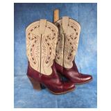 RODOLFO VALENTINO LEATHER COWGIRL BOOTS SIZE 8