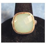 STERLING SILVER AQUA CHALCEDONY RING SIZE 5.5
