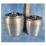 COFFEE & SUGAR SPUN ALUMINUM CANISTERS