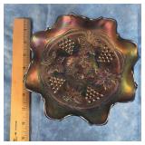 FENTON GRAPE PATTERN CARNIVAL GLASS BOWL