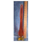 MID-CENTURY SWUNG GLASS VASE 13.5"