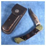 SCRADE U.S.A. LB7 FOLDING POCKET KNIFE W/ HOLDER